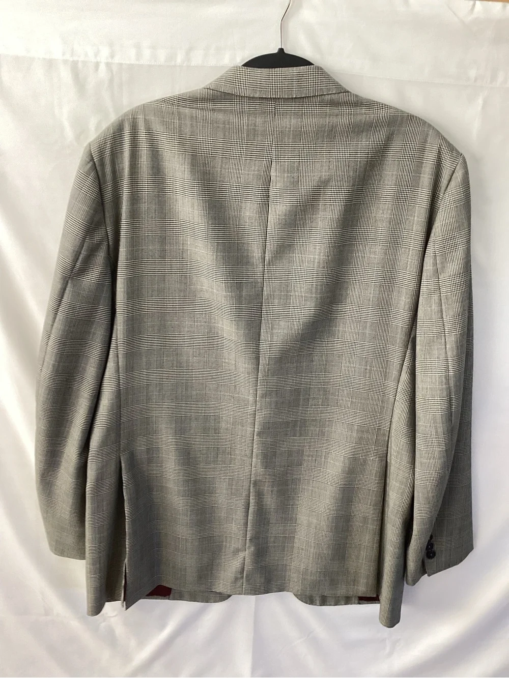 Paul Stuart Stuart’s Choice Gray Glen Plaid Super 120s Wool Blazer 44L